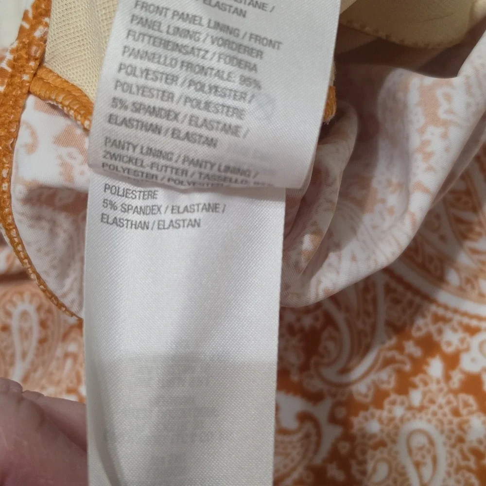 Denim & Co. Womens Beach Surplice One-Piece with Ruching Desert Paisley‎ Size 16